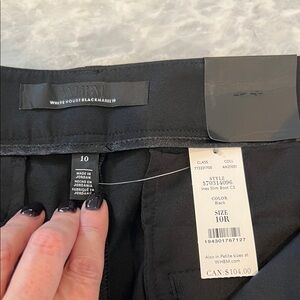 WHBM Size 10 NWT Black Ines Slim Boot Comfort Stretch Pants Back/Front pockets